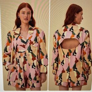 Farm Rio The Kiss Multicolor Cutout Blazer
